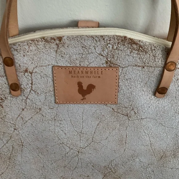 Birch White Leather Convertible Backpack Meanwhile back on the farm - Picture 4 of 5